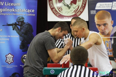 Armwrestling w XIV LO: Mężczyźni prawa ręka +70kg