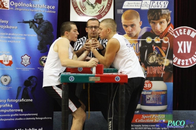 Armwrestling w XIV LO: Kategoria open mężczyzn lewa ręka