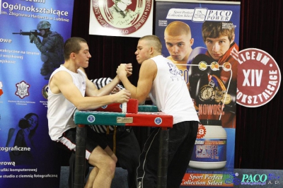 Armwrestling w XIV LO: Kategoria open mężczyzn lewa ręka