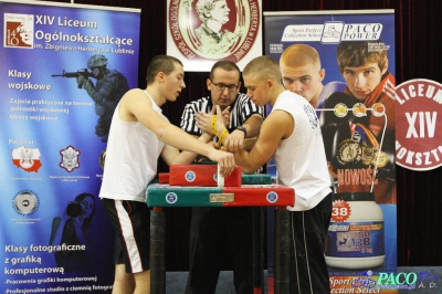 Armwrestling w XIV LO: Kategoria open mężczyzn lewa ręka