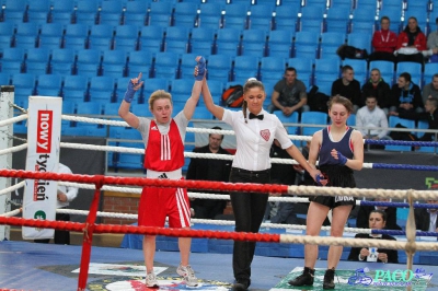 XIII MP Seniorek w Boksie ćwierćfinał kat. 48 kg: Agnieszka Słomska (Broń Radom) - Małgorzata Choma (Mechanik Włodawa)