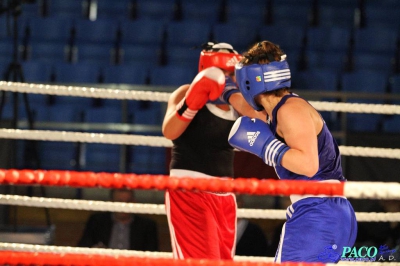 Półfinały 13. Mistrzostw Polski Kobiet w Boksie kategoria 75 kg: Katarzyna Cichosz (Hetman Białystok) - Justyna Sroczyńska (Energetyka Lubin) 2:1