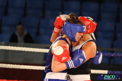 Półfinały 13. Mistrzostw Polski Kobiet w Boksie kategoria 75 kg: Katarzyna Cichosz (Hetman Białystok) - Justyna Sroczyńska (Energetyka Lubin) 2:1