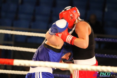 Półfinały 13. Mistrzostw Polski Kobiet w Boksie kategoria 75 kg: Katarzyna Cichosz (Hetman Białystok) - Justyna Sroczyńska (Energetyka Lubin) 2:1