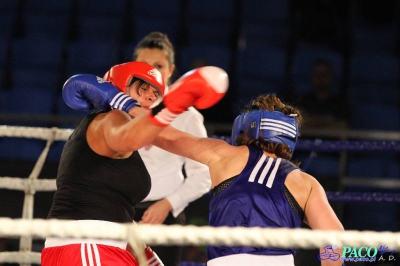 Półfinały 13. Mistrzostw Polski Kobiet w Boksie kategoria 75 kg: Katarzyna Cichosz (Hetman Białystok) - Justyna Sroczyńska (Energetyka Lubin) 2:1