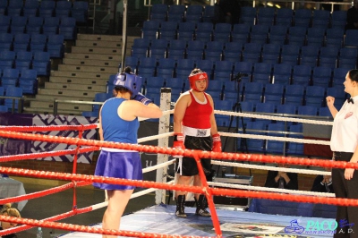 Półfinały 13. Mistrzostw Polski Kobiet w Boksie kategoria +81 kg: Sylwia Kusiak (Skorpion Szczecin) - Magdalena  Flak (TSB Tarnów) RSC 2