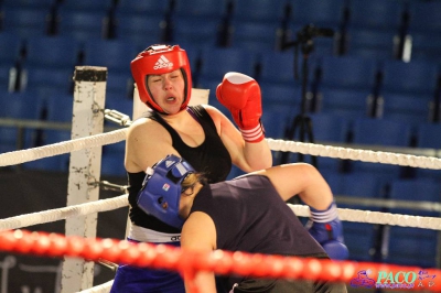 Półfinały 13. Mistrzostw Polski Kobiet w Boksie kategoria +81 kg: Marlena Gawrońska (Stella Gniezno) - Natalia Stasiewicz (Boxing Sokółka) RSC 2