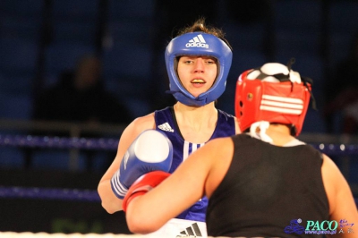 Półfinały 13. Mistrzostw Polski Kobiet w Boksie kategoria 75 kg: Katarzyna Cichosz (Hetman Białystok) - Justyna Sroczyńska (Energetyka Lubin) 2:1