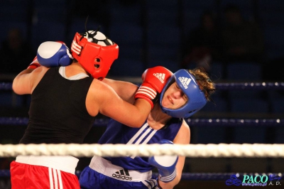 Półfinały 13. Mistrzostw Polski Kobiet w Boksie kategoria 75 kg: Katarzyna Cichosz (Hetman Białystok) - Justyna Sroczyńska (Energetyka Lubin) 2:1