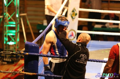 II Gala Boksu Amatorskiego w Zaklikowie: Dawid Iwiński (Walter Rzeszów) - Mateusz Gątnicki (Paco Lublin)