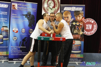 Armwrestling w XIV LO: Kategoria open mężczyzn lewa ręka