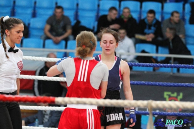 XIII MP Seniorek w Boksie ćwierćfinał kat. 48 kg: Agnieszka Słomska (Broń Radom) - Małgorzata Choma (Mechanik Włodawa)