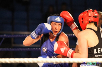  Półfinały 13. Mistrzostw Polski Kobiet w Boksie kategoria 75 kg: Lidia Fidura (GUKS Carbo Gliwice) - Wioleta Michalska (Legia Warszawa) RSC 4