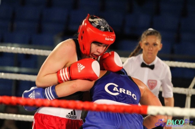  Półfinały 13. Mistrzostw Polski Kobiet w Boksie kategoria 75 kg: Lidia Fidura (GUKS Carbo Gliwice) - Wioleta Michalska (Legia Warszawa) RSC 4