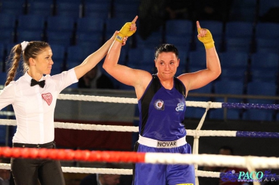  Półfinały 13. Mistrzostw Polski Kobiet w Boksie kategoria 75 kg: Lidia Fidura (GUKS Carbo Gliwice) - Wioleta Michalska (Legia Warszawa) RSC 4