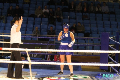 Półfinały 13. Mistrzostw Polski Kobiet w Boksie kategoria +81 kg: Sylwia Kusiak (Skorpion Szczecin) - Magdalena  Flak (TSB Tarnów) RSC 2